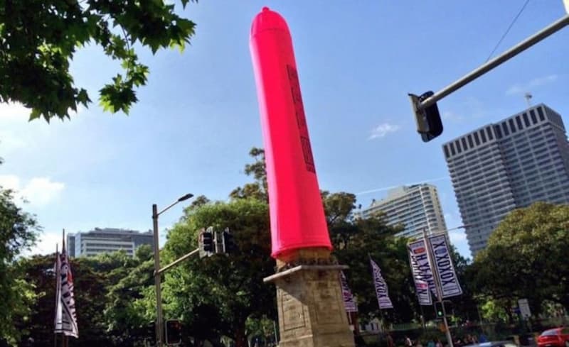 The Huge Pink Condom in Hyde Park