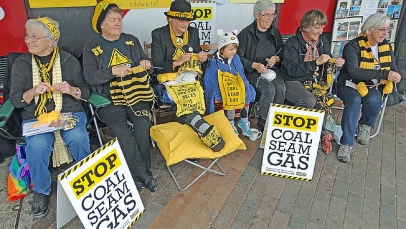 Nannas hold a ‘knit-in’ in Sydney to protest against CSG