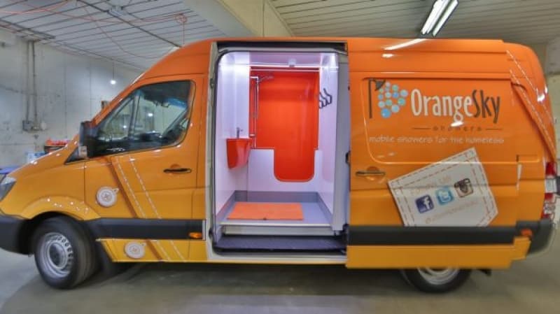 Orange Sky’s new shower van for the homeless