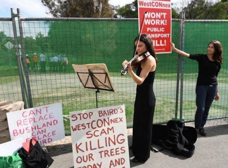 Protesters try to save Wolli Creek Bushland from WestConnex