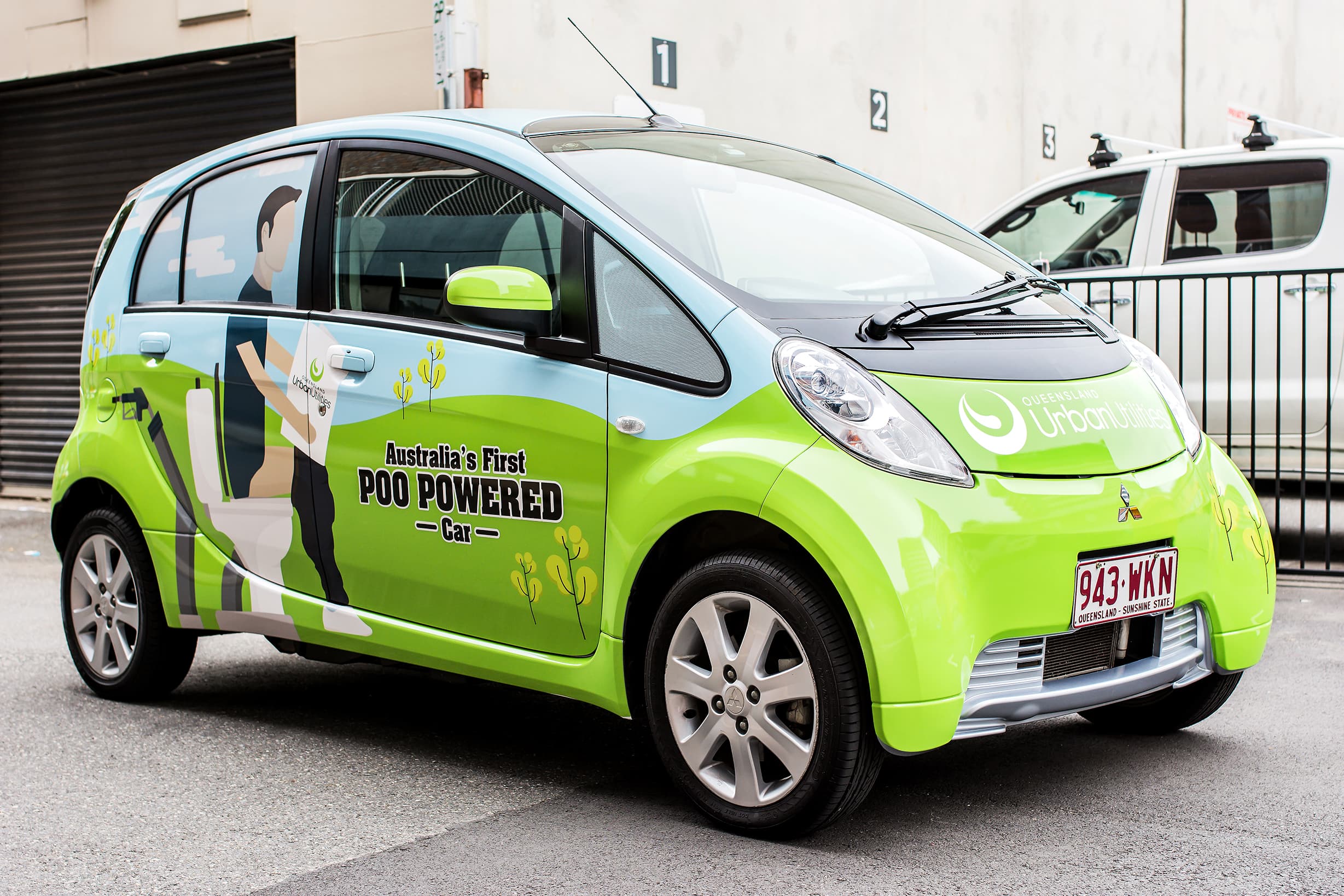 Taking a ride in the poo powered car