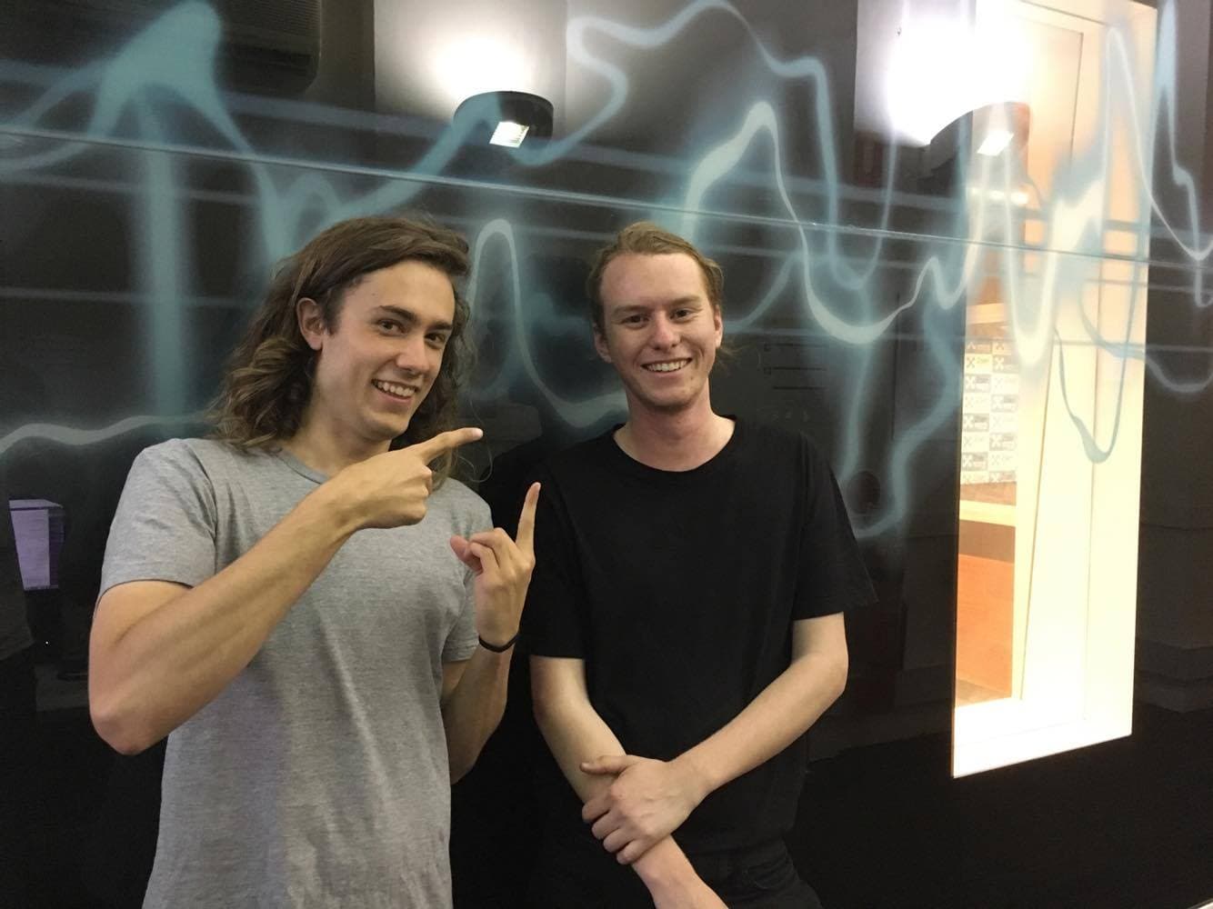 Bryce Mills and Jake Ollett at 2SER Studios