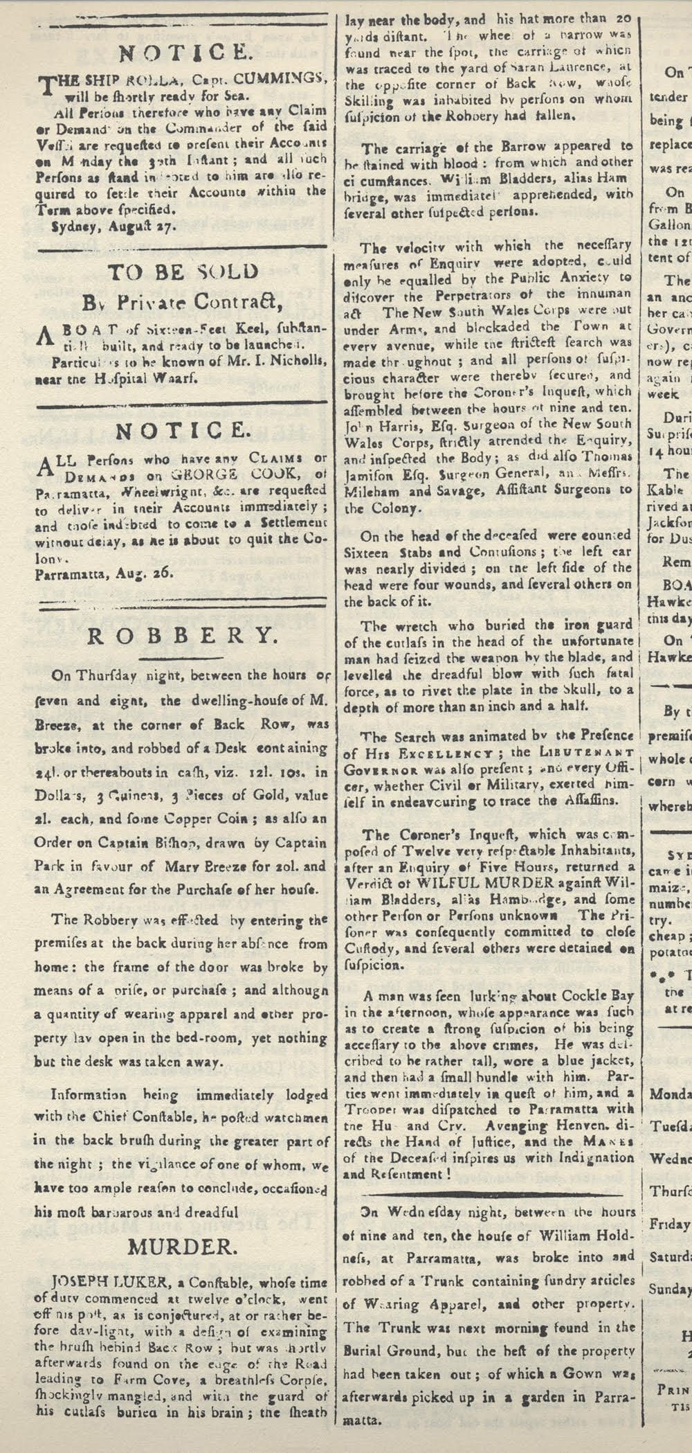 Dictionary of Sydney: The Murder of Joseph Luker