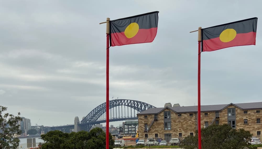 Flying the Aus Aboriginal Flag Proudly