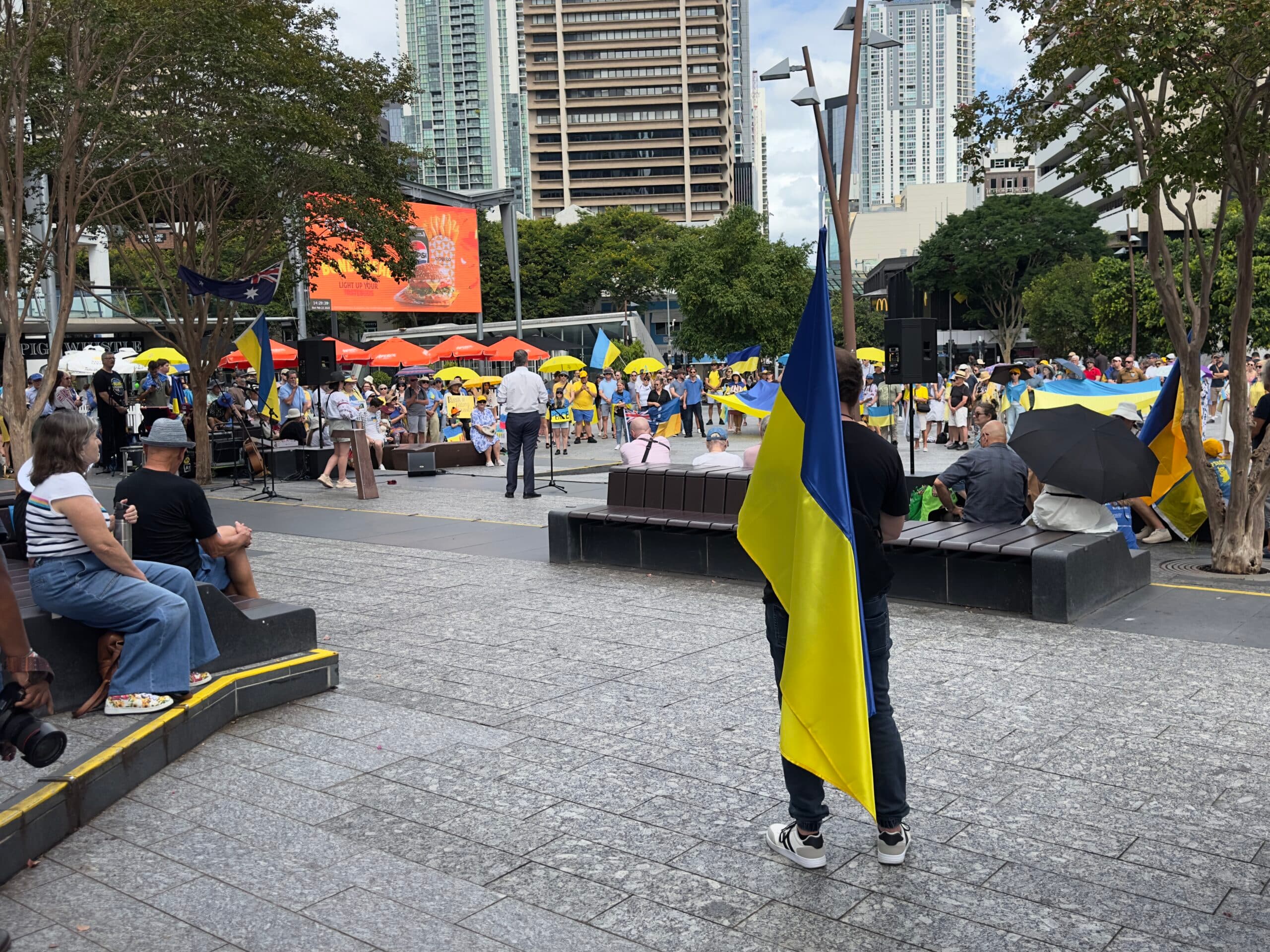 Ukrainian community rallies against Trump’s peace negotiations on invasion anniversary