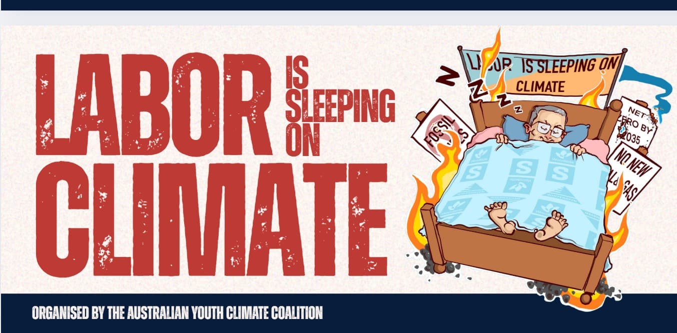 Climate Protesters Rally Outside the Prime Minister’s House in Pyjamas