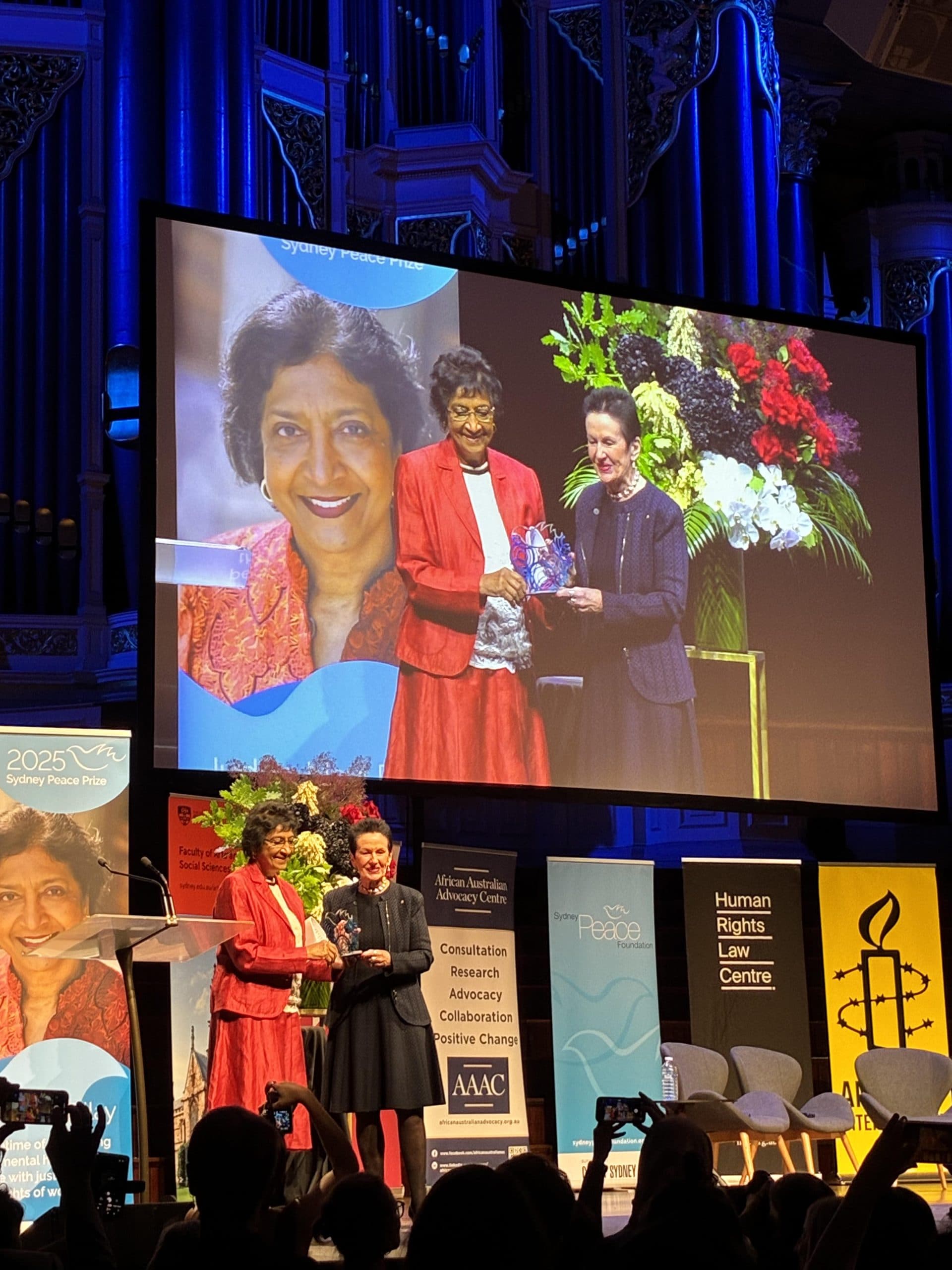 Navi Pillay recieves Sydney Peace Prize