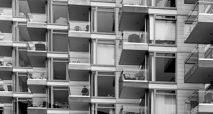 balconies of block of apartments