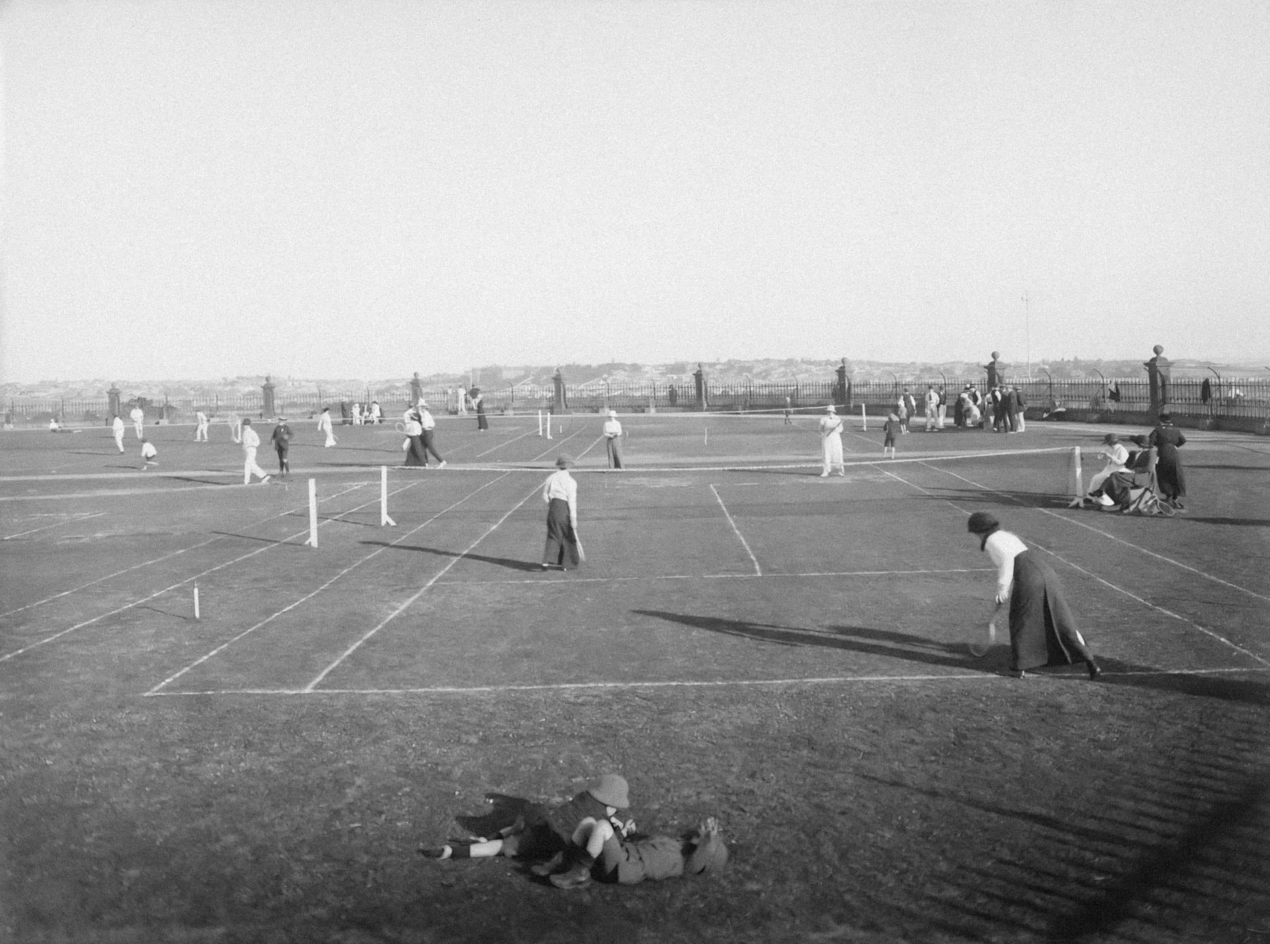 Tennis courts in reserve, Centennial Park Dated: August 1915